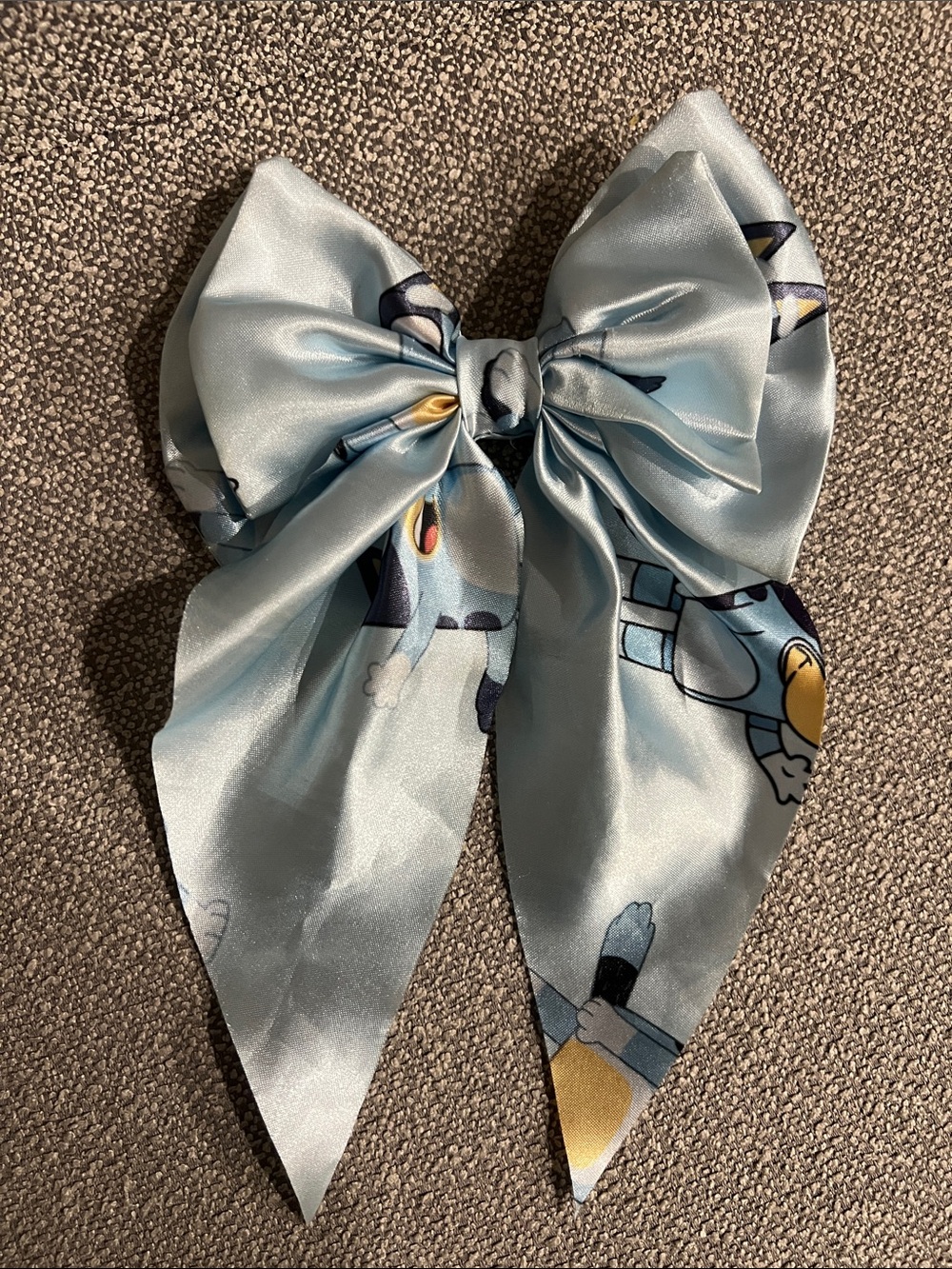 Bluey Handmade Silky Light Blue Bow Hair Accessory